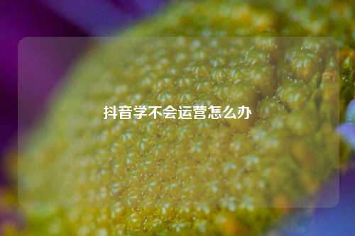 抖音学不会运营怎么办